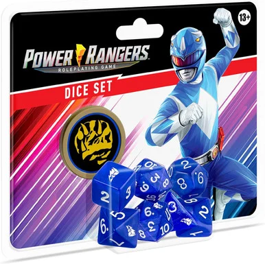 Renegade Game Studios RGS02336 Blue Power Rangers RPG Dice Set - Renegade Games