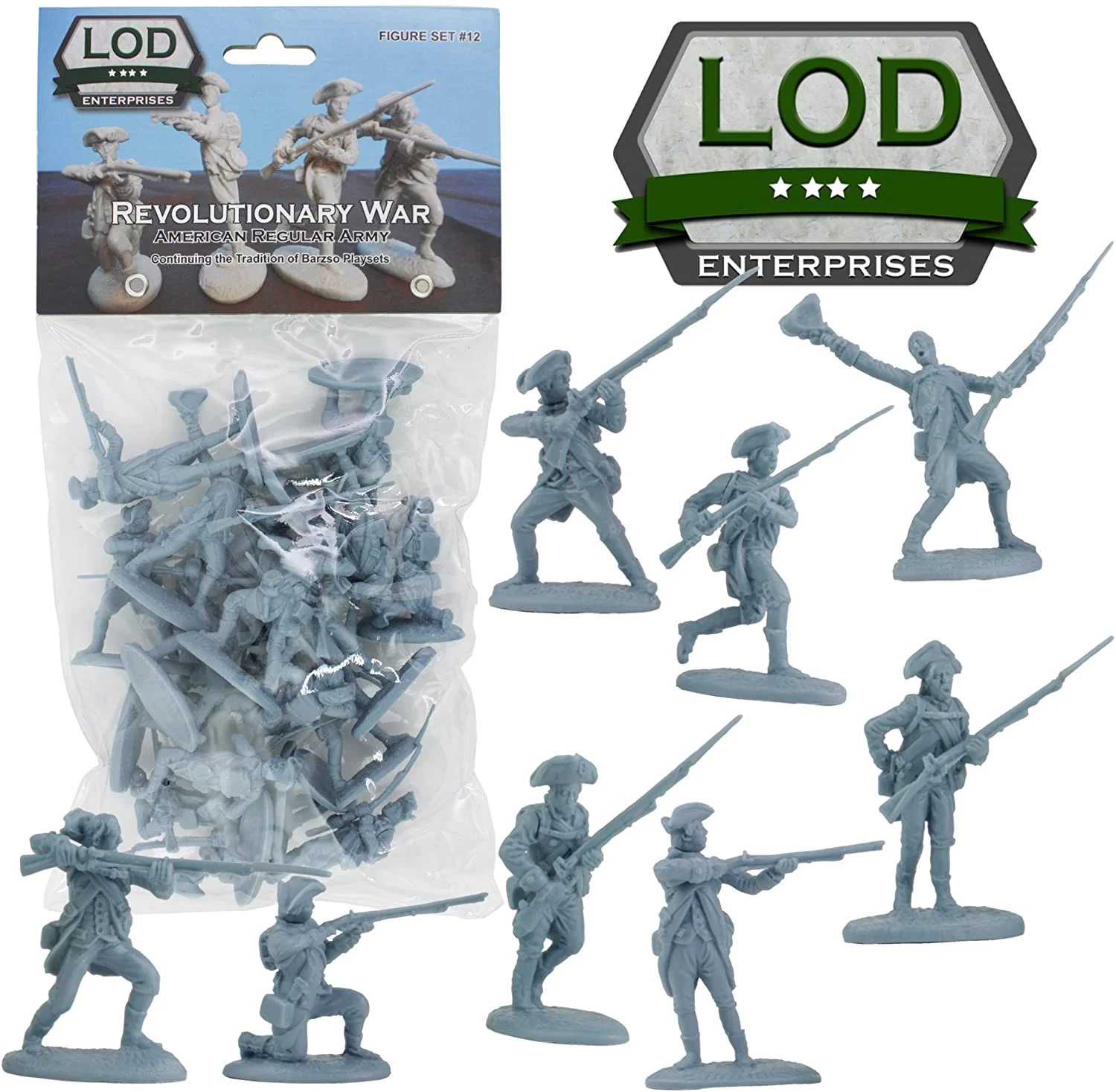 American War Of Independence American Regular Army 1/30 Scale Model Plastic Figures - LOD Enterprises