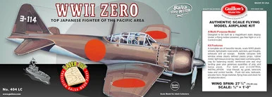 Guillows 404 LC Mitsubishi Zero 1/16 Scale Balsa Wood Model Kit - Guillow's