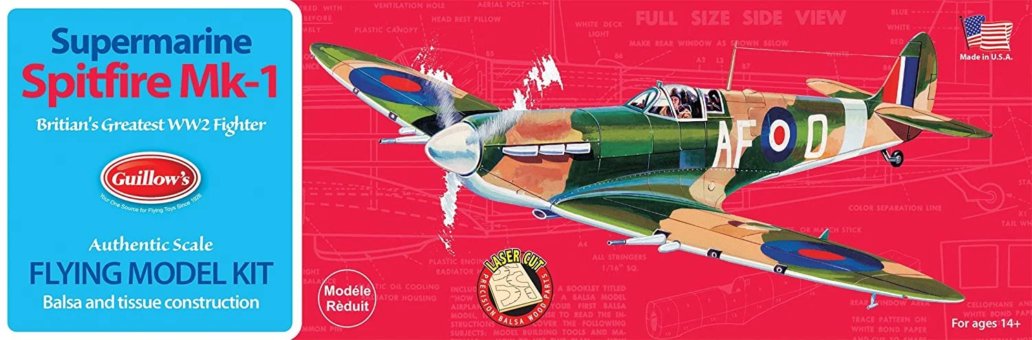 Supermarine Spitfire Mk-1 Balsa Wood Kit
