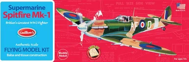 Guillows 504 Supermarine Spitfire Mk-I 1/30 Scale Balsa Wood Model Kit