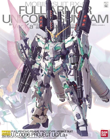 Bandai 5061589 RX-0 Full Armor Unicorn Ver. Ka Full Psycho Frame Prototype Mobile Suit MG 1/100 Scale Model Kit