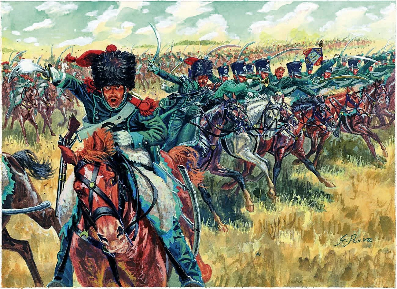 Napoleonic Wars Waterloo French Light Cavalry 1/72 Scale Plastic Figures - Italeri