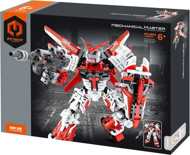 Qihui 6824 Mechanical Master Mecha Warrior Red Bricks Model 1100 Pieces - Tech Bricks