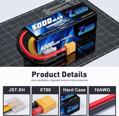 ZEEE Power 22.2V 120C 5000mAh 6S LiPo Battery with XT90 Connector
