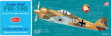 Guillows 502 Focke-Wulf FW-190 1/30 Scale Balsa Wood Model Kit