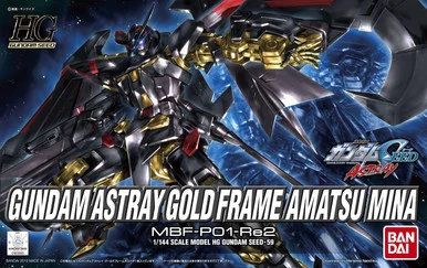 Bandai 5057591 #59 Gundam Astray Gold Frame Amatsu Mina MBF-PO1-Re2 HG 1/144 Scale Model Kit