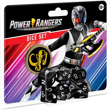 Renegade Game Studios RGS02337 Black Power Rangers RPG Dice Set - Renegade Games