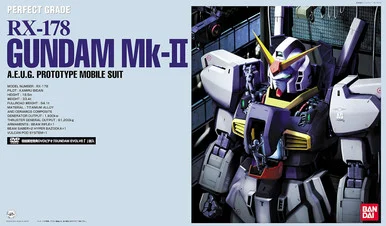 Bandai 5064872 RX-178 Gundam Mk-II A.E.U.G. Prototype Mobile Suit PG 1/60 Scale Model Kit