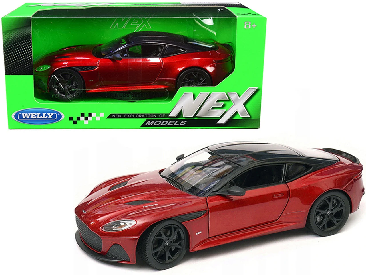 Aston Martin DBS Superleggera (Red), 1/24 Scale Diecast Car - Welly
