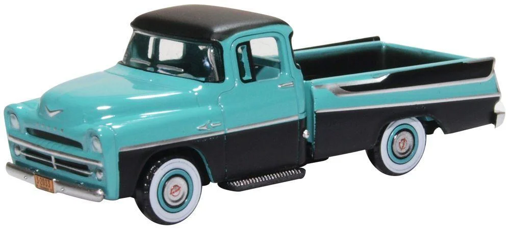 Dodge D100 Sweptside Pick Up (Turquoise / Jewel Black), 1:87 Scale Model - Oxford Diecast