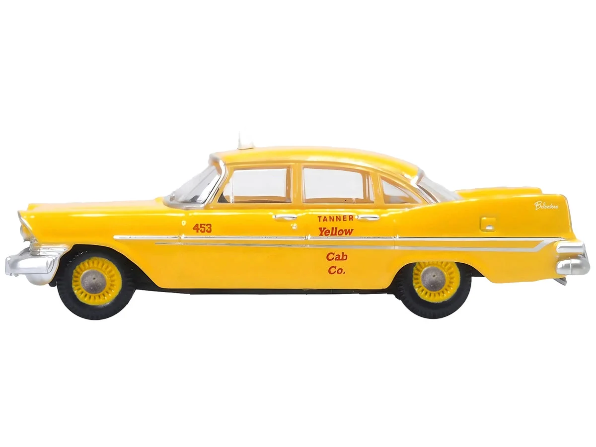 1959 Plymouth Belvedere Taxi Yellow "Tanner Yellow Cab Co." 1/87 (HO) Scale Diecast Model Car by Oxford Diecast - GMP