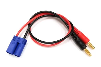 Racers Edge 1617 Charge Adapter: EC5 to Male 4mm Bullets - 300mm Wire Length