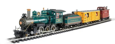 Bachmann 90040 G 4-6-0 Cowcatcher Steam Locomotive Train Set