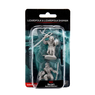 Wizkids 90074 Dungeons & Dragons Nolzur's Marvelous Unpainted Miniatures: Lizardfolk & Lizardfolk Shaman