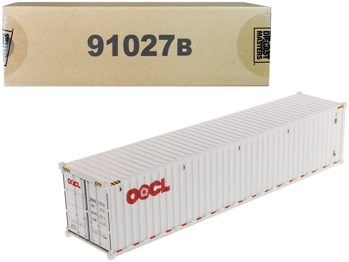 40' Dry Goods Sea Container "OOCL" White "Transport Series" 1/50 Model by Diecast Masters