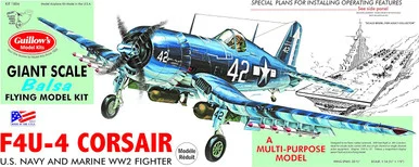 Guillows 1004 Vought F4U-4 Corsair 1/16 Scale Balsa Wood Model Kit