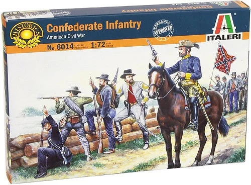 American Civil War Confederate Infantry 1861, 1/72 Scale Plastic Figures Kit - Italeri