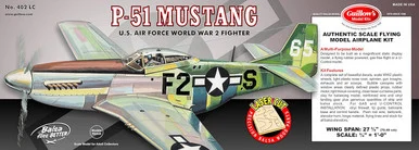 Guillows 402 LC P-51 Mustang 1/16 Scale Balsa Wood Model Kit