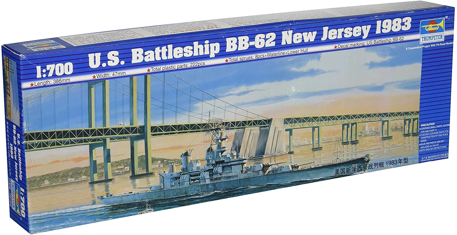 USS New Jersey Battleship BB-62 1983, 1:700 Scale Model Kit