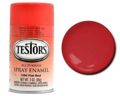 Testors 1250 Flat Red Enamel Spray 3oz
