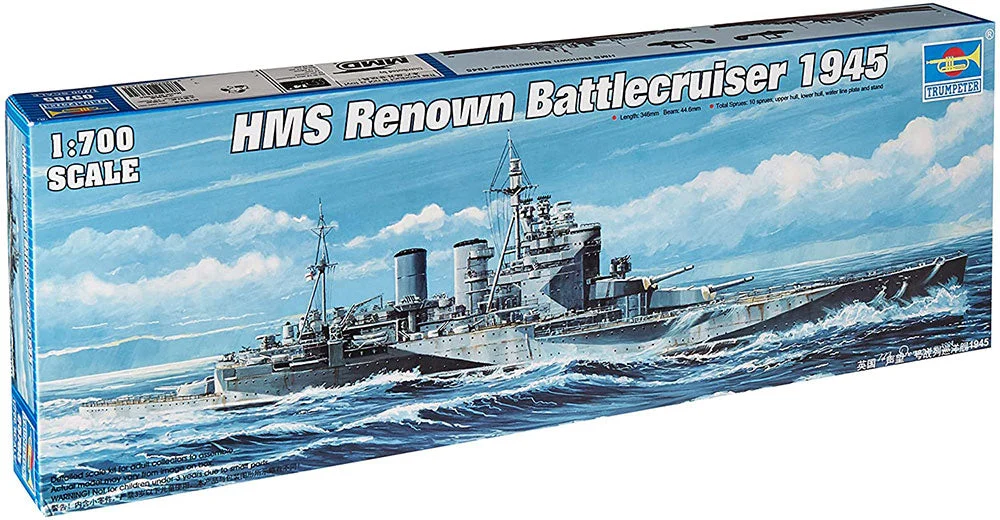 HMS Renown Battlecruiser 1945, 1:700 Scale Model Kit - Trumpeter