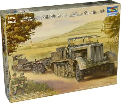 Trumpeter 7275 German Sd.Kfz.9 18 Ton Halftrack w/Trailer 1/72 Scale Model Kit