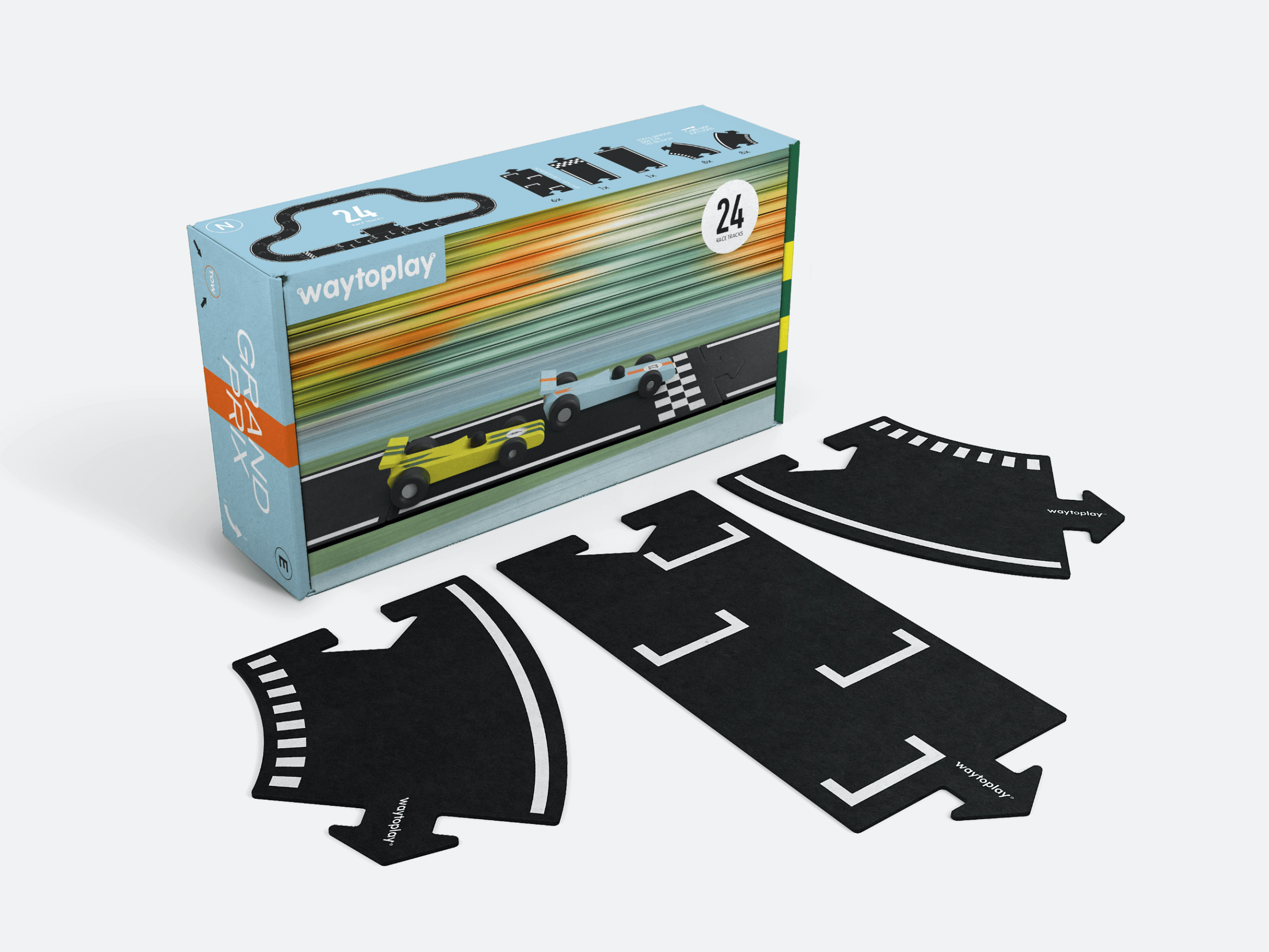 Grand Prix 24 Piece Flexible Toy Road Set - Waytoplay Toys