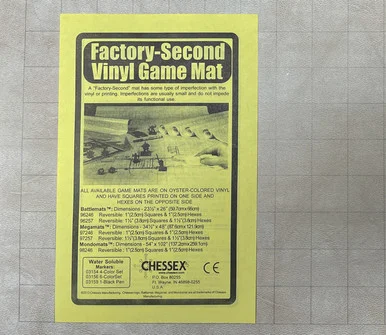 96246F - Factory-Second Reversible Battlemat™ 1" Squares & 1" Hexes (23 ½" x 26" Playing Surface)