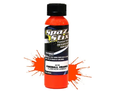 Spaz Stix 02100 Fireball Orange Fluorescent Airbrush Paint 2oz