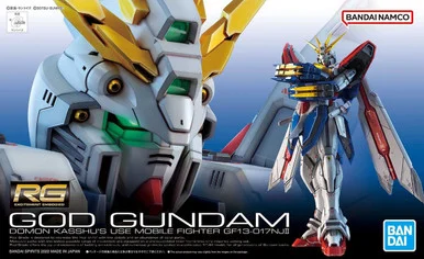 Bandai 5063358 #37 God Gundam Domon Kasshu's Use Mobile Fighter GF13-017NJII RG 1/144 Scale Model Kit