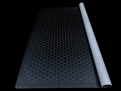 97680F - Factory-Second Megamat® 1" Reversible Black-Grey Hexes (34½" x 48" Playing Surface)