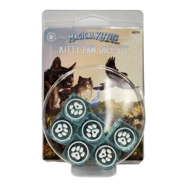 Atlas Games AG3113 Magical Kitties Save the Day! RPG: D6 20mm Kitty Paw Dice Set (6)