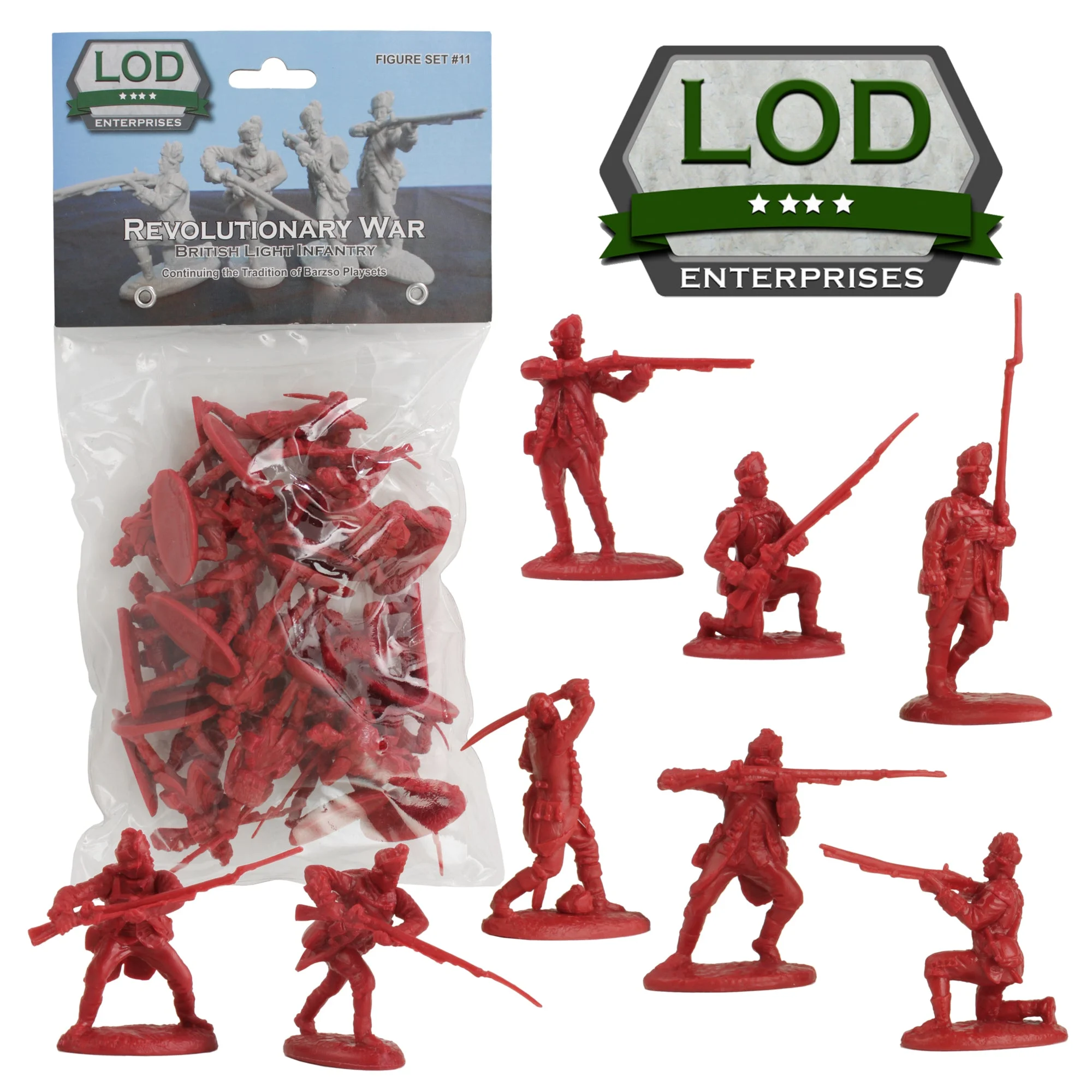 American War Of Independence British Light Infantry, 1/30 Scale Model Plastic Figures - LOD Enterprises
