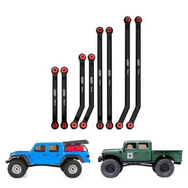 INJORA SCX24-68BK Black Aluminum High Clearance 4 Links Kit for Axial SCX24 Gladiator Power Wagon 8PCS