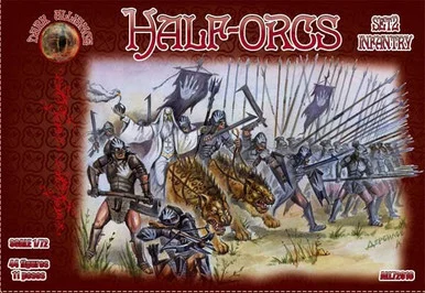 Dark Alliance ALL72016 Half Orcs Infantry Set #2 1/72 Scale Figures (44) - Alliance Figures