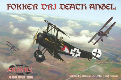 1/48 Atlantis Fokker DR. Death Angel With Trading Card (Piloted by German Ace Ltn. Josef Jacobs) - Atlantis Models