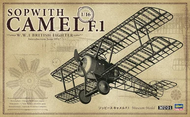 Hasegawa MU01 Sopwith Camel F.1 British Fighter 1/16 Scale Model Kit