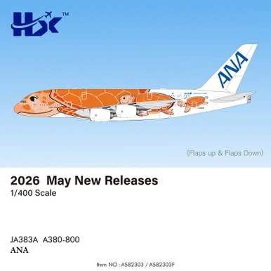 ANA - All Nippon Airways A380 "Flying Honu-Lani (Orange Turtle)" Reg: JA383A A582303 Scale 1:400