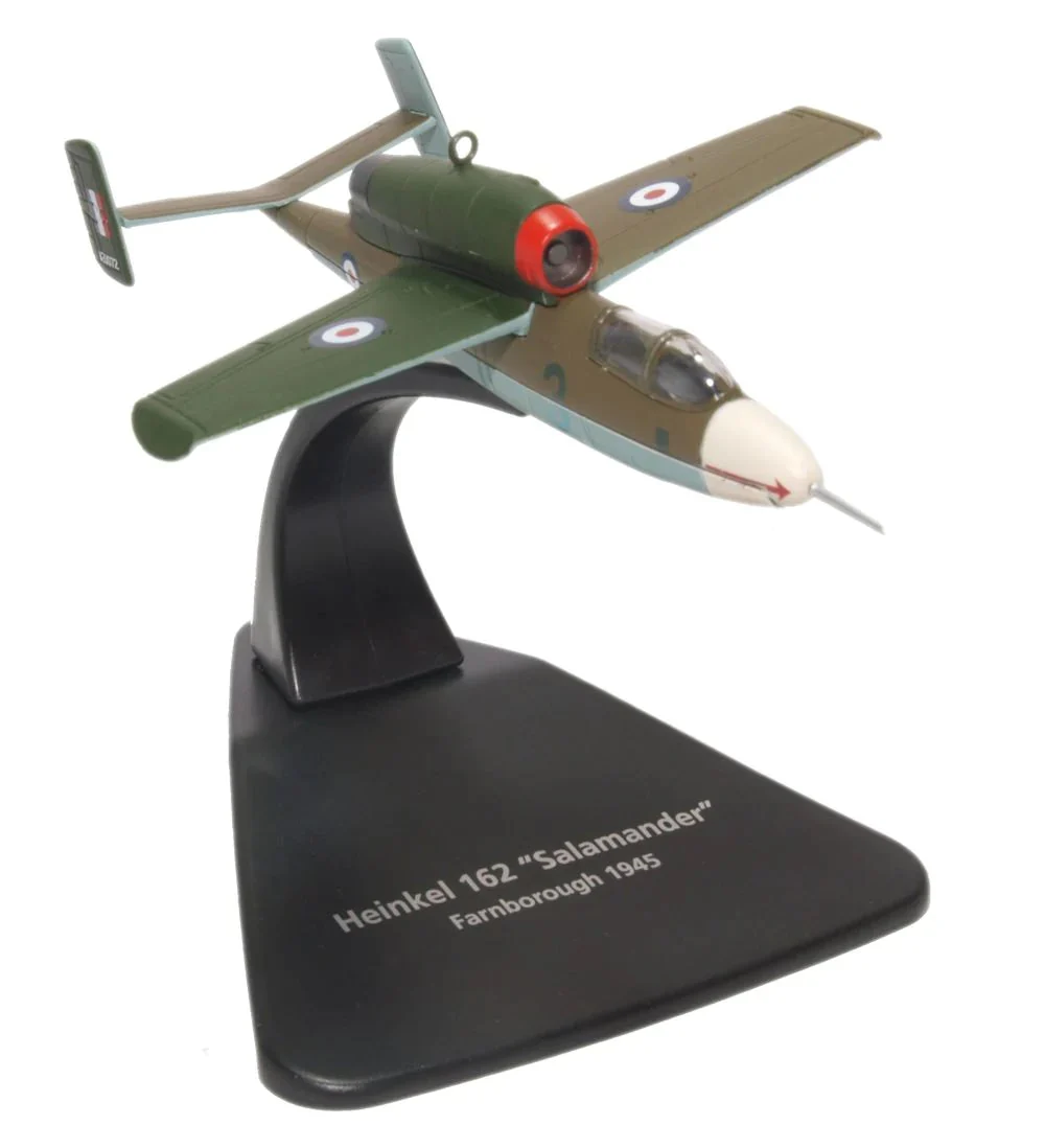 Heinkel He 162 Salamander, RAF 1945 1:72 Scale Model - Oxford Diecast