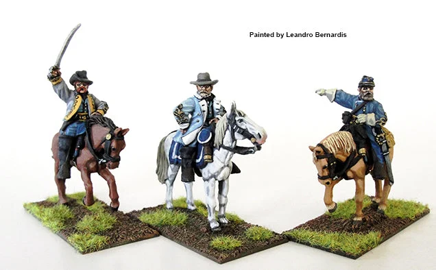 Confederate Generals Mounted, 28mm Metal Figures (3 Mounted Models) - Perry Miniatures