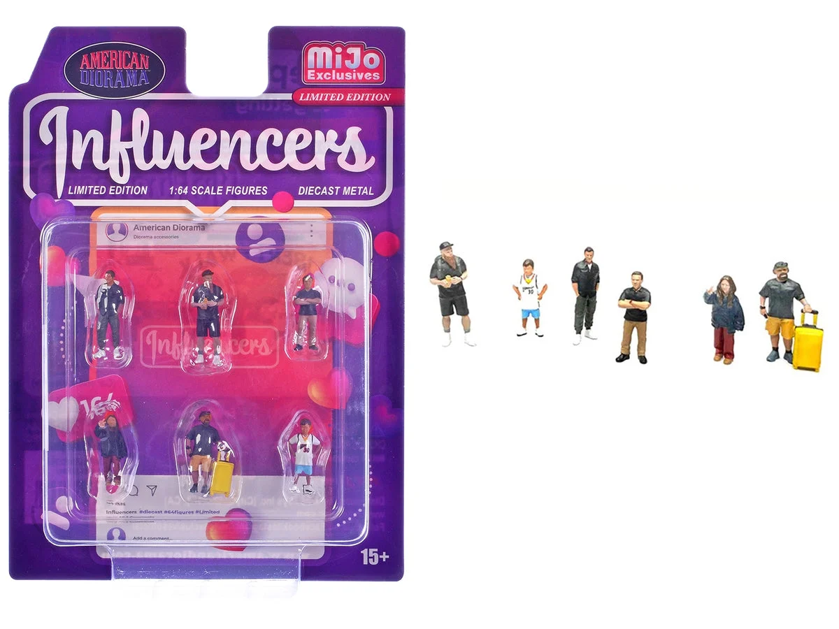 "Influencers" 6 piece Diecast Figure Set Limited Edition for 1/64 Scale Models by American Diorama
