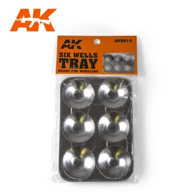 AK Interactive 9014 Aluminum Paint Tray 6 Wells