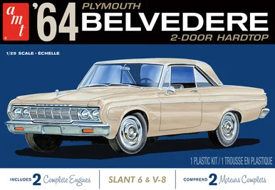 AMT 1188 1964 Plymouth Belvedere W-Slant 6 Engine 1/25 Scale Model Kit
