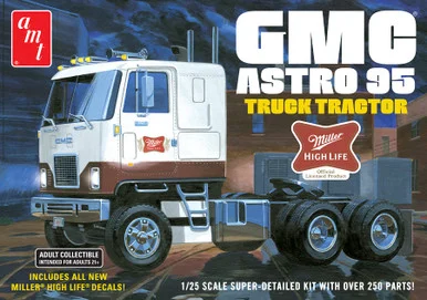 AMT 1230 GMC Astro 95 Semi Tractor Miller Beer 1/25 Scale Model Kit