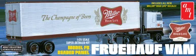 AMT 1234 Fruehauf 40" Semi Trailer Miller Beer 1/25 Scale Model Kit