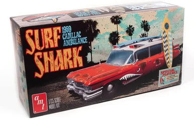 AMT 1242 Surf Shark 1959 Cadillac Ambulance 1/25 Scale Model Kit