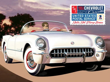 AMT 1244 1953 Chevy Corvette USPS Stamp Series 1/25 Scale Model Kit