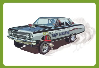 AMT 1302 1965 Chevy Chevelle AWB Time Machine Drag Car 1/25 Scale Model Kit
