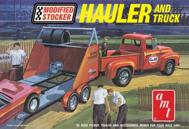 AMT 1310 1953 Ford Pickup "Modified Stocker Hauler" Gulf 1/25 Scale Model Kit